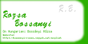 rozsa bossanyi business card