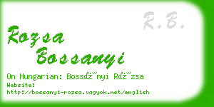 rozsa bossanyi business card
